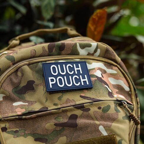 Ouch Pouch المعنويات التصحيح PVC، التصحيح التكتيكي الفكاهة للحقيبة العسكرية والقبعة، هوك وحلقة قفل بقع مضحكة، اللون الأزرق الأبيض in Kuwait