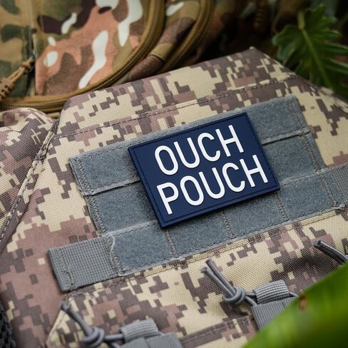 Ouch Pouch المعنويات التصحيح PVC، التصحيح التكتيكي الفكاهة للحقيبة العسكرية والقبعة، هوك وحلقة قفل بقع مضحكة، اللون الأزرق الأبيض in Kuwait