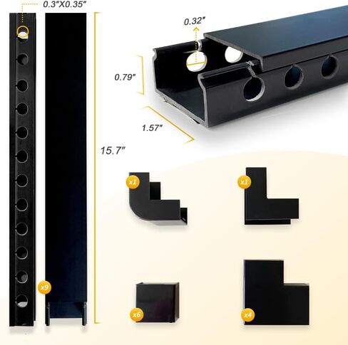 Cable Raceway Kit,139 Inch Open Slot Cable Management Kit with Upgraded Snap Structure,Under Desk Cord Organizer with Cable Management System for Network/PC/TVs 15.7" X 1.57" X 0.79" X 9PCS in Kuwait