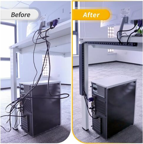 Cable Raceway Kit,139 Inch Open Slot Cable Management Kit with Upgraded Snap Structure,Under Desk Cord Organizer with Cable Management System for Network/PC/TVs 15.7" X 1.57" X 0.79" X 9PCS in Kuwait