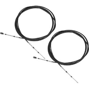 ACROPIX Universal 700cm 24FT 33C/3300 Marine Boat Throttle Shift Control Cable Black with Fastening Head for Yamaha Outboard Engine - Pack of 2