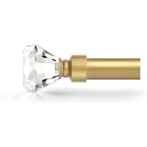 Orger Black Matte Crystal Curtain Rod for Window from 30-40 Inches Adjustable Drapery Rod with Diamond Design, Single Window Treatment Rod for Living Room
