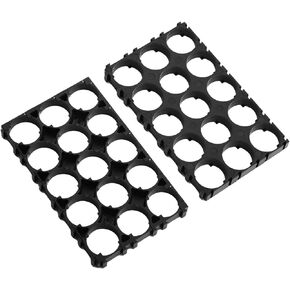 Fielect 5Pcs 3x4 Cell Spacer 18650 Lithium Battery Holder Bracket for DIY Battery Pack, 18.4mm Hole Dia