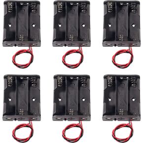 6pcs 3 AA Battery Holder 3 X 1.5V 4.5V AA Battery Holder Case Box with Leads Wires