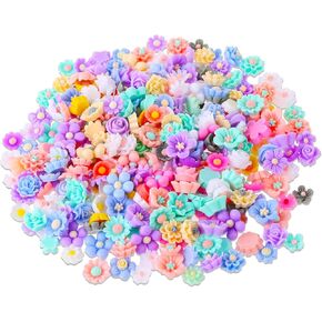 300PCS Flower Resin Charms Mini Cabochons Flatback Flower Beads Charms Mixed Colors Embellishment Tiny Flowers for Jewelry Making DIY Craft Scrapbooking Decor Cardmaking Phone Hair Accessories in Saudi Arabia