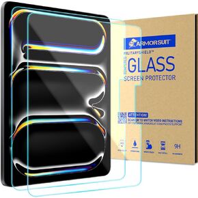 ArmorSuit 2 Pack Screen Protector for iPad Pro 13 Inch/iPad Air 13 Inch (2024 Release) Tempered Glass 9H+ HD Clear Face ID, Apple Pencil Compatible