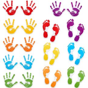 72 Pieces Hands and Feet Cutouts Colorful Handprint Cutouts Footprint Accents Bulletin Board Cutouts Wall Decoration for School Office Playroom Baby Nursery Kid's Bedroom or Art Back to School Gifts
