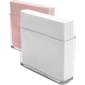STORi 2-Pack Premium Quality Clear Plastic Napkin Holders | Perfect Containers for Tabletop and Countertop | Set of 2