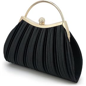 Clutch Purses for Women Evening Bags With Detachable Chain Strap for Cocktail Party Wedding with Pleated