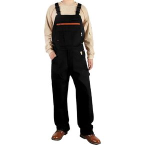 BOCOMAL Men's FR Bib Overall Duck Canvas Fire Resistant/Flame Resistant Workwear Relaxed Fit Unlined