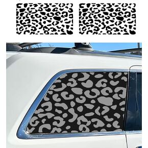 CONGCONG Universal Leopard Cheetah Side Window Vinyl Decals Free Installation Tools Compatible with Most Car,SUV and Trucks Matte Black(A Pair)