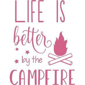 Life is Better by The Camp Fire Vinyl Decal Sticker Car Window Bumper Premium Quality Print UV Resistant (Black, 6-Inches) in Kuwait