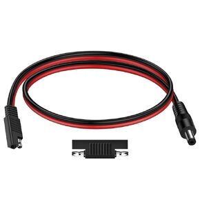 iGreely SAE Connectors SAE Plug to DC 5.5mm x 2.1mm Male 14AWG 2ft/60cm Adapters Cables with SAE Polarity Reverse Adapter for Automotive RV Solar Panel Male 2Ft