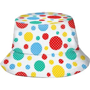 Polka Dots Bucket Hat Cute Fisherman Hat Polka Dot Bucket Hats Sun Hat for Fishing Hiking Camping