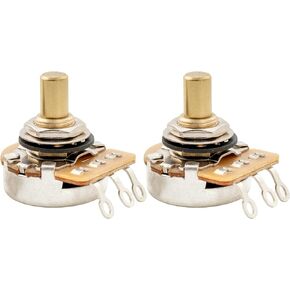 Musiclily Pro HD A250K Full Brass Inch Sized Solid Shaft Pot Audio Taper Potentiometers for Electric Guitar Bass (Set of 2)