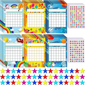 Outus 74 Pieces Sticker Chart for Classroom Home Incentive Chart Reward Chart for Kids Behavior Kids Chore Chart with 1760 Colorful Star Stickers