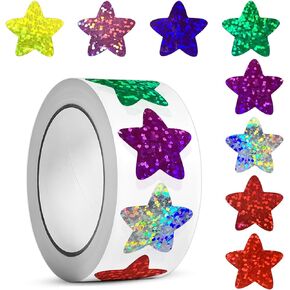 Sparkly Foil Small Star Stickers 1000Pcs Gold Star Stickers 1" Diameter for Kids Reward, Arts and Crafts and Homeschool Teacher Supplies Planner and School Classroom (Gold 1000pcs)