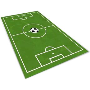 Kids Rug Soccer Field Rug Football Rug Carpet Playmat Fun Sports Area Rugs with Anti Skid Rubber Backing for Boys Children's Bedroom Playroom Living Room Nursery Green 2.6X4ft/80X120CM