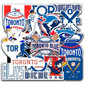 25 PCS Toronto Stickers Vinyl Blue Jays Stickers Pack Baseball Stickers for Water Bottle, Laptop, Bicycle, Computer, Motorcycle, Travel Case, Car Decal Decoration Sticker 2-2.5 inches