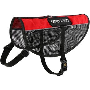 PLUTUS PET Service Dog Vest with 2 Removable Patches, Light Weight and Breathable Mesh Service Animal Harness,Perfect for Summer and Hot Days,Red,XL,Girth 31.5-39"