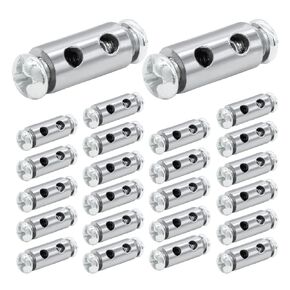 24Pcs Wire Rope Clips, 6x5.6mm Metal Wire Rope Cable clamp Single Hole Wire Rope Lock with Screws for 1mm-1.5mm Wire Rope Cable