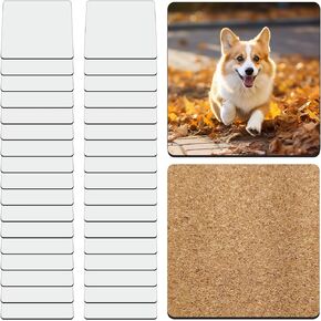 17 Pcs Sublimation Coaster Blanks Round Bulk with Cork Back MDF Sublimation Coasters Blanks Cork Back Heat Transfer Wood Hardboard Cork Coasters Sublimation Product Blank Coaster 3.86 Inch