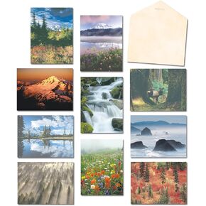Leanin' Tree Blank Cards and Envelopes 5x7 Set - 20 Blank Note Cards with Envelopes Featuring Stunning Photographs of the Pacific Northwest, Perfect for Any Occasion