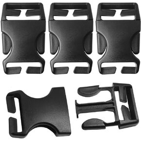 4PCS Dual Quick Release Plastic Buckles 38mm (1.5 inch) Buckle Outdoor Sports Backpack Accessories Fastener Non Slip Release Replacement Buckle for Sewing Free Anti Skid Black