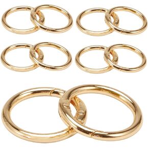 10Pcs Spring O Rings Clip Keychain,1 Inch Round Snap Clip Gold Key Rings for Keychain Alloy Round Buckle Key Hook Purse Strap Extender Clip for Keys,Bag, Handbag, DIY Crafts
