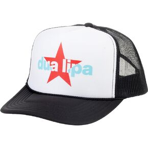 Dua Lipa Official Merch Trucker Hat, White/Black