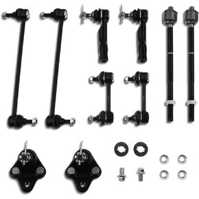 A-Premium Set of 10, Front Lower Ball Joint, Inner Outer Tie Rod End, Front & Rear Sway Bar Link, Compatible with Toyota RAV4 2004-2005
