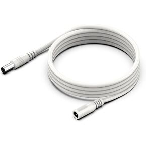 16.5FT 12V Power Supply Security Camera Extension Cord, Dc Jack 5.5mm x 2.1mm Male to Female Plug Adapter Cable for LED Strip CCTV IP WiFi Camera Standalone DVR Extension Cable Replacement 5M White