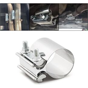 1PCS Exhaust Clamp - Heavy Duty 304 Stainless Steel Muffler Clamp Pipe Repair Clamp- Emergency Pipe Repair Kit for Various Pipes (2.25inch/1pcs)