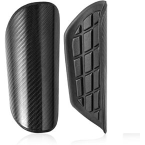 Carbon Fiber Soccer Shin Guards, Lightweight Youth Soccer Shin Guards for Teen, Shock Resistance, Leg Guard Plate Light Comfortable Anti-Impact Suitable for Kids Youth Football(M,no Sleeves)