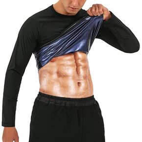 Sauna Suit Shirt for Men Weight Loss Sweat Waist Trainer Vest Workout Compression Tank Top