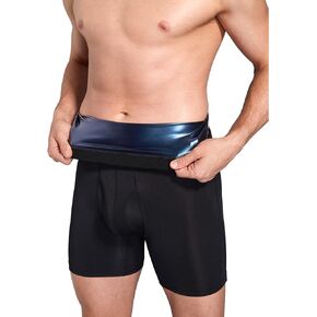 Sauna underwear for men's Sweat Pants High Waist Hot Thermo Workout Training Capris Body Shaper Boxer Briefs