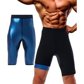 Men Sauna Pants Sweat Leggings Thermo Capris Slimming Tights Heat Trapping Suit,Humanized Mesh Crotch,High waist