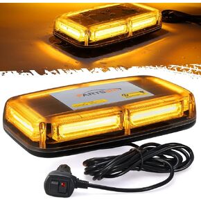 Partsam COB LED Chips Roof Top Strobe Lights, 7 Flashing Modes, High Visibility Emergency Safety Warning Light, Bright Amber Strobe Light w/Magnetic Base for Snow Plow, Trucks, Construction Vehicles in Saudi Arabia