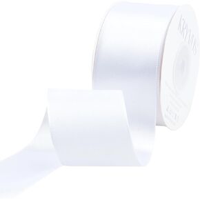 Black Satin Ribbon 1/4 inch X Continuous 50 Yards, Single Face Polyester Ribbon Perfect for Gift Wrapping, Flower Bouquet, Wedding Decor, Crafts, Bow Making, Sewing and More