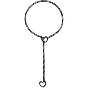 القلب O-حلقة زلة سلسلة قلادة للنساء الفولاذ المقاوم للصدأ الشرير القوطية الكوبية قلادة مجوهرات قابل للتعديل Y-قلادة in Kuwait