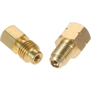 Aupoko 2 PC R1234YF Vacuum Hose Pump Adapter 1/2 LH x 1/4 SAE SAE Female FL Brass Valve Core, Fit for Refrigeration Conversion