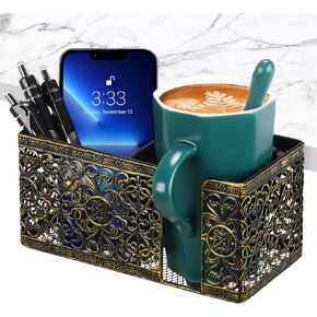 Desk Organizer Clip on Desk Cup Holder Pencil Holder for Desk Storage Beverages Phone Holder Desk Organizer and Accessories Office School Home
