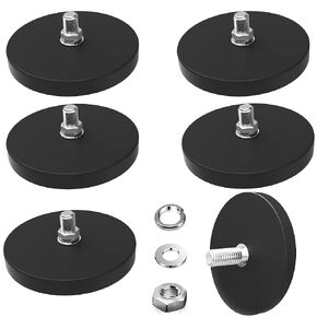 65lbs Rubber Coated Super Strong Rare Earth Magnets,Anti-Scratch Strong Mounting Magnets,Magnet Base with Threaded Stud, Strong Magnet Mounting Base, Suitable for Light Bars Mirror Camera Tool