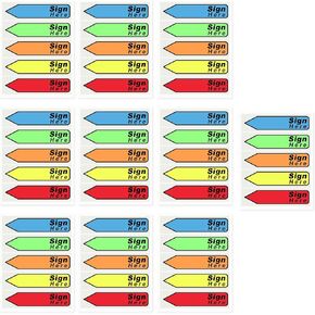 1000pcs Sign and Date Here Tabs, Reusable Arrow Flag Tabs Colored Tabs Date Tabs for Planner Tape Flags Sign Here Easy to Post for Notary Books Paper (5 Colors)