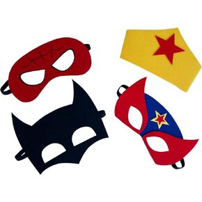 Pooka Superheroes masks (Set of 4) |Superheroes Masks |Super heroes Felt Mask|Spiderman Superman Wonder woman mask|Superhero felt mask
