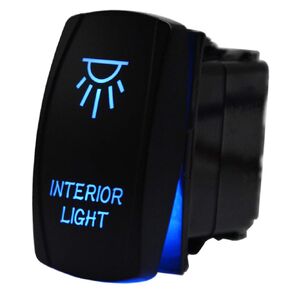 Interior Light Rocker Switch 20A/12V 10A/24V Blue LED Light Compatible with ATV UTV Polaris RZR Ranger Can-AM Commander Maverick X3 SUV Jeep Truck