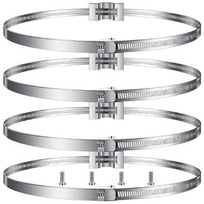 Oudain 4 Pack Sign Mounting Bracket for Larger Poles Adjustable Pole Clamps Road Sign Band Bracket 4 to 15" Metal Street Sign Bracket Hardware Propane Tank Bracket for Round Square Telephone Pole Rod