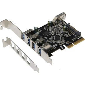 Sedna - PCIe 5 Port (4E1I) USB 3.1 Gen II (10Gbps) Adapter Card with Low and Standard Profile Brackets