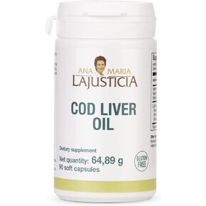 Ana Maria Lajusticia- COD Liver Oil - Rich in Omega-3 + Vitamins A, D & E. 30-Day Treatment Pack. Cardiovascular Health. Gluten Free.