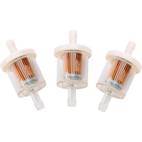 3 Pack 691035 493629 Universal 40 Micron 1/4 Inline Fuel Filter for Briggs & S-tratton 691035-2 5065 5065K John Deere AM108356 Kawasaki 49019-0014 Fits 121S02-0001-F1 121S02-0023-F1 Engines